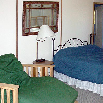 Twin Futon and Double Bed in sleeping room